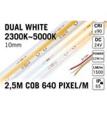 AppLamp ProLine PRO LINE COB Dual Wit 2300K~4700K CCT Led Strip | 2,5m COB 640 Pixels pm 24V - Losse Strip