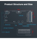 GLEDOPTO Gledopto Elite 4D-EXMU (GL-C-618WL) Geavanceerde WLED Controller | 4 Digitale Outputs | Ethernet, WiFi & Microfoon voor Adresseerbare LED-strips