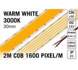 AppLamp Extra Heldere Super Wide Warm Wit COB LED Strip 3000K | 2m | 3860 lm/m | 30mm breed - Losse Strip