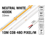 AppLamp 48V Neutraal Wit COB LED Strip 4000K | 10m | Long Run | 860 lm/m | CRI 94 - Losse Strip