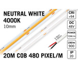 AppLamp 48V Neutraal Wit COB LED Strip 4000K | 20m | Long Run | 860 lm/m | CRI 94 - Losse Strip