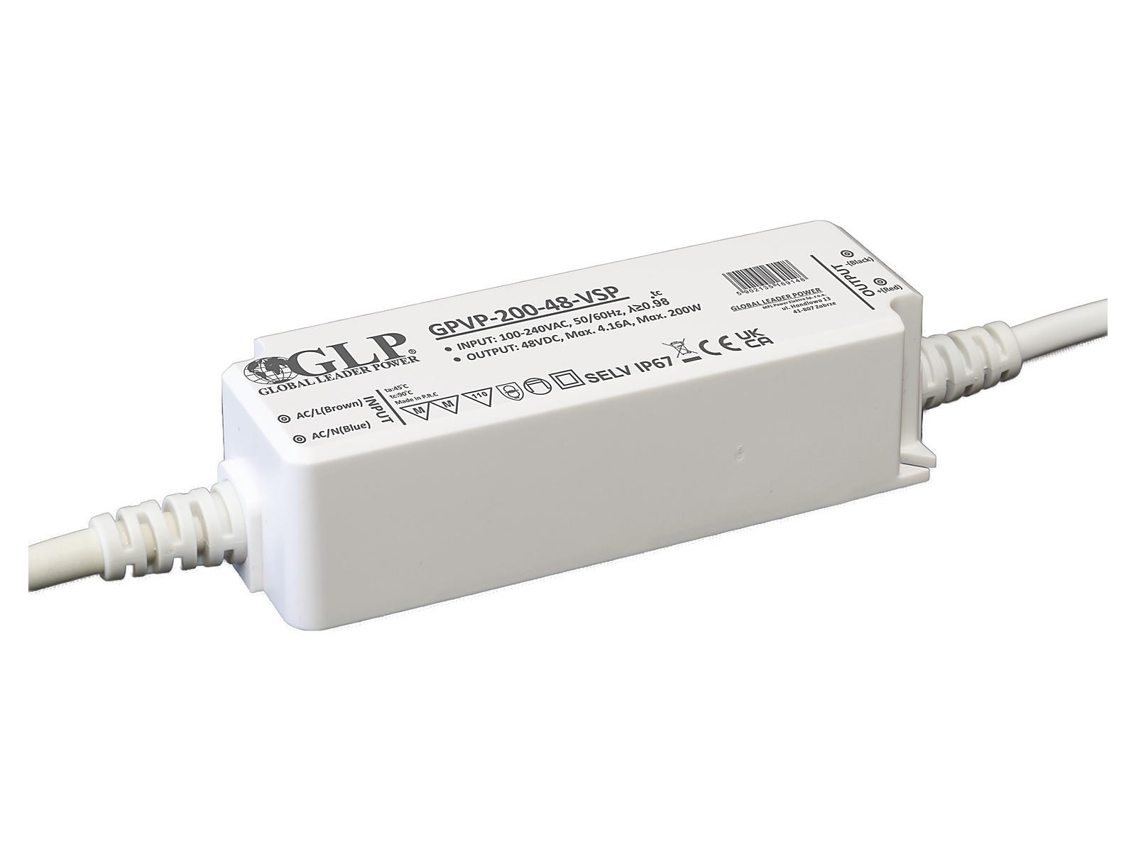 GLP GLP GPVP-200-48-VSP Waterdichte Voeding DC 48V 200 Watt 4.16A - Kunststof