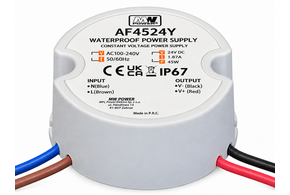 MWPower Mini Waterdichte Voeding Ø50mm - DC 24V 45 Watt 1.87A - IP67