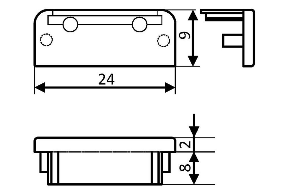 Eindkapjes voor LED profiel FLUID14 Set van twee, met of zonder kabelgat