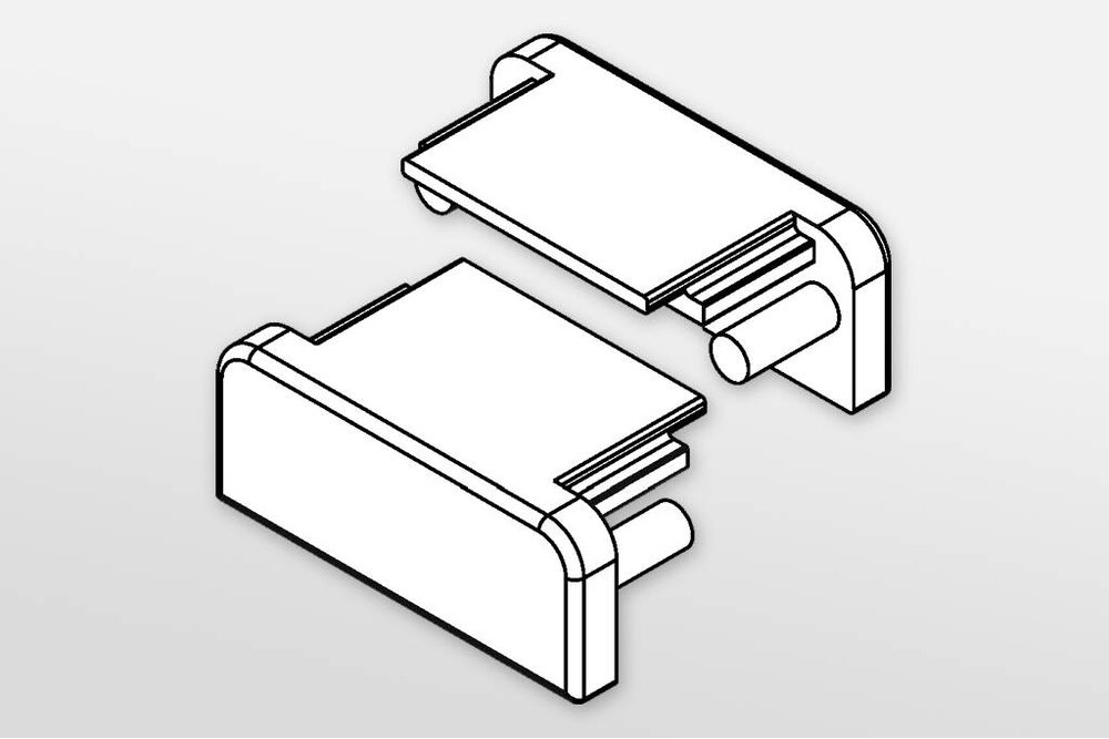Eindkapjes voor LED profiel FLUID14 Set van twee, met of zonder kabelgat