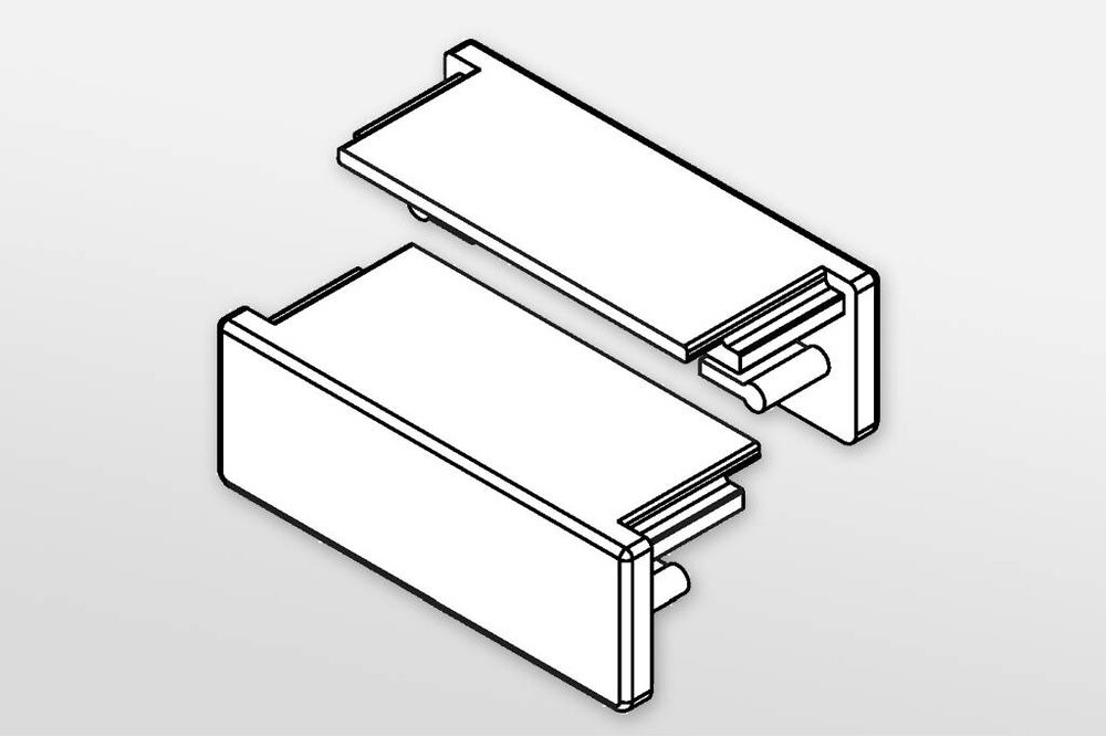 Eindkapjes voor LED profiel STRETCHED Set van twee, met of zonder kabelgat