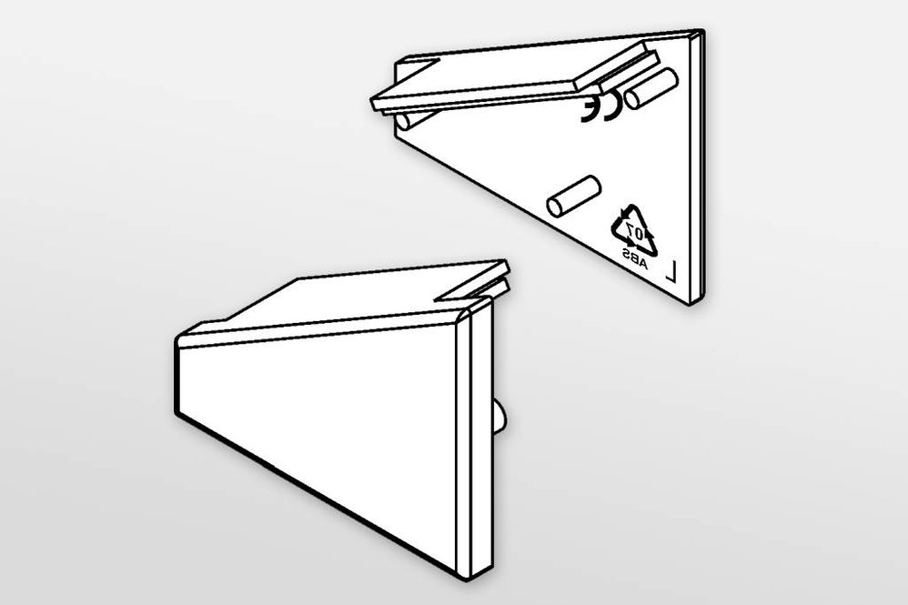 Eindkapjes voor LED profiel ANGLE27 Set van twee, met of zonder kabelgat