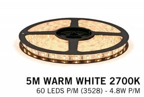 Warm Wit LED strip 60 LED's p.m. type 2835- 5M - 12V