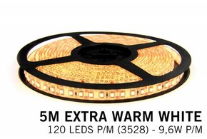 Extra Warm Witte LEDstrip 120 leds p.m. - 5 Meter - 12V - type 2835