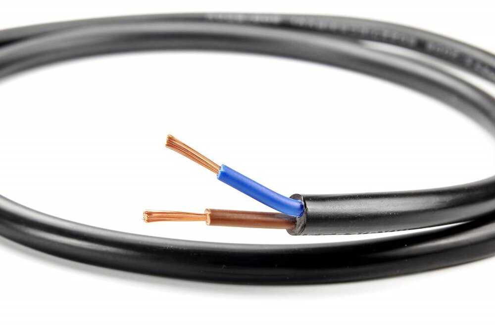 Ronde installatiekabel 15AWG tweeaderig koper, Cu 2x1,5 mm2