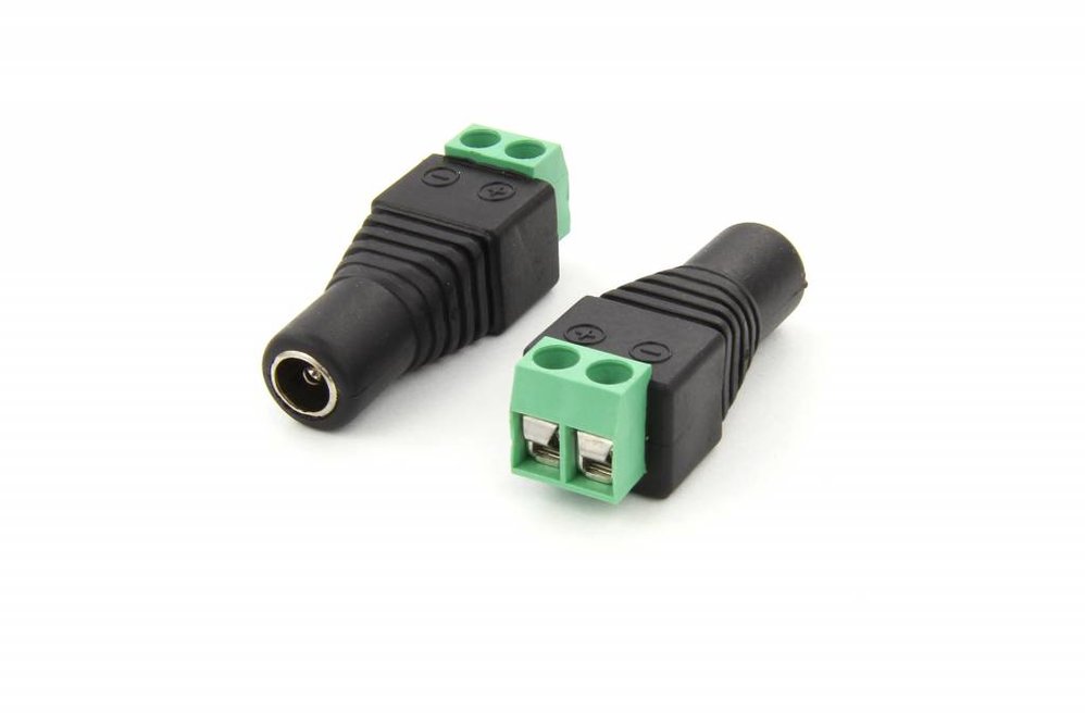 DC 5,5 mm jack female naar schroefklem adapter