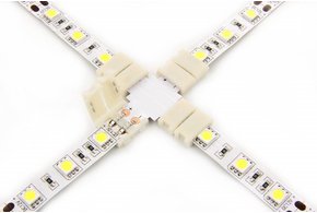 Witte LED strip X-connector, soldeervrij