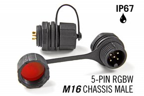 M16 vijfpolige IP67 Waterdichte Male Chassis Connector