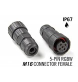 M16 vijfpolige IP67 Waterdichte Connector Female