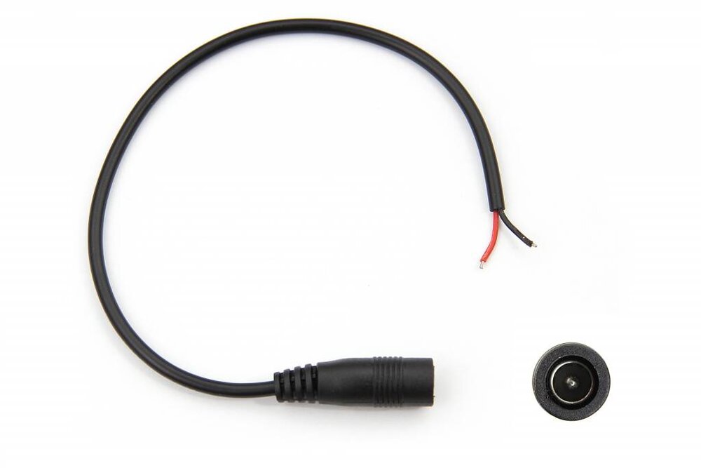 DC 5,5x2,1mm plug female pigtail connector 15 of 100cm lengte