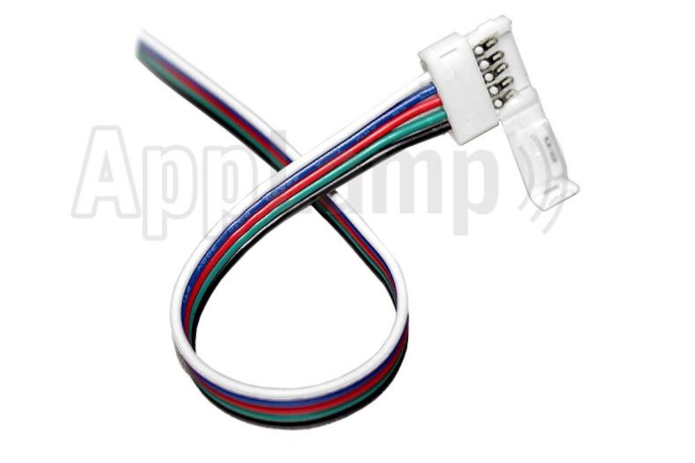 RGBW LED strip connector soldeervrije pigtail 15cm - 5 contacten