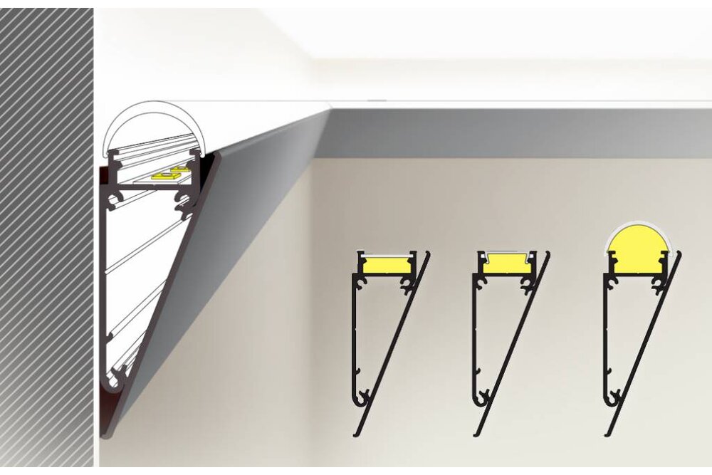 WALL 12mm Opbouw LedProfiel 1-2m (wit / alu)