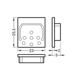 Eindkapjes voor LED profiel NOVA20. Set van twee