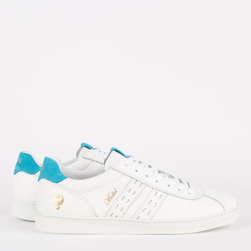 Q1905 Dames Sneaker Medal - Wit/Aqua Blauw