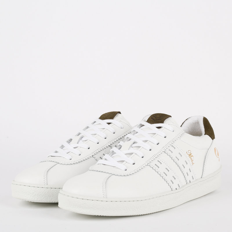 Q1905 Heren Sneaker Medal - Wit/Legergroen