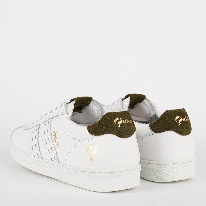 Q1905 Heren Sneaker Medal - Wit/Legergroen