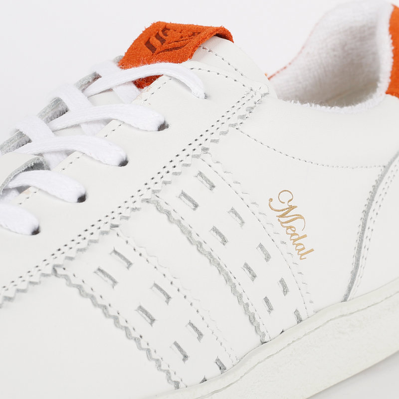 Q1905 Heren Sneaker Medal - Wit/Oranje