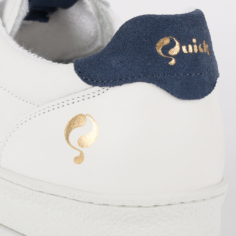 Q1905 Heren Sneaker Medal - Wit/Denim Blauw