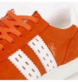 Q1905 Heren Sneaker Medal - Oranje/Wit