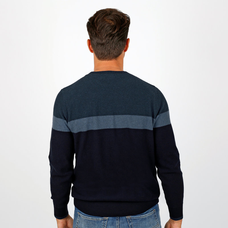 Q1905 Heren Trui Eemnes - Donkerblauw/Denim Blauw