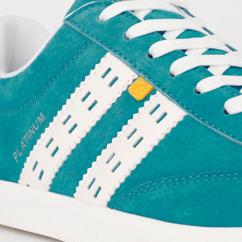 Q1905 Heren Sneaker Platinum - Aqua Blauw/Wit