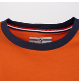 Q1905 Heren T-Shirt Captain - Roest Oranje/Donkerblauw