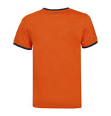 Q1905 Heren T-Shirt Captain - Roest Oranje/Donkerblauw