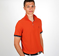 Q1905 Heren Polo Stroke - Oranje Rood