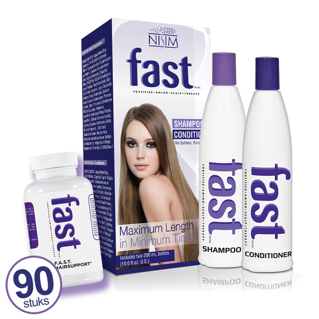 FAST Set FAST sulfaatvrij Shampoo en Conditioner plus ondersteunende FAST supplementen (90-stuks)