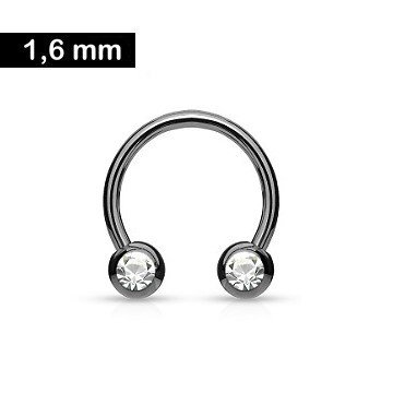 Schwarzer Nippelpiercing Ring 1,6 x 12 mm