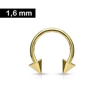 1,6 mm Hufeisenring Gold mit Spitzen
