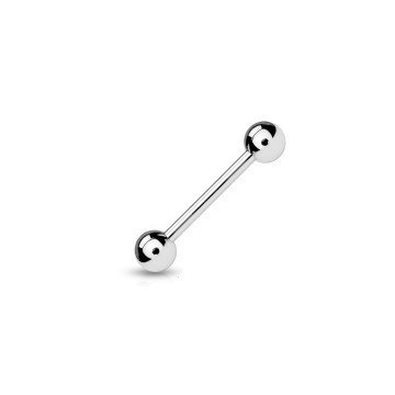 Brustpiercing Mann - Stab mit zwei Kugeln