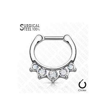 Septum Clicker mit 5 kristall Steinen