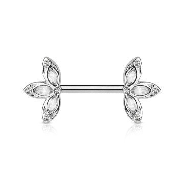 1,6 x 14 mm Brustpiercing Blume