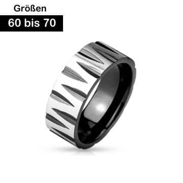 Herren Edelstahl Ring Schwarz