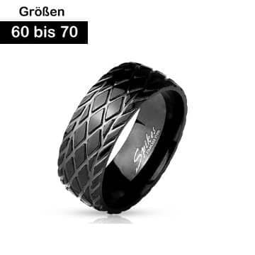 Edelstahl Ring schwarz 60-70 mm