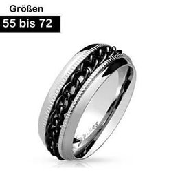 Edelstahl Ring mit Kette