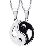 Edelstahl Partnerkette Yin Yang
