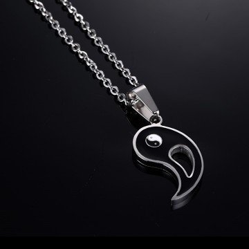 Edelstahl Partnerkette Yin Yang