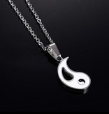 Edelstahl Partnerkette Yin Yang