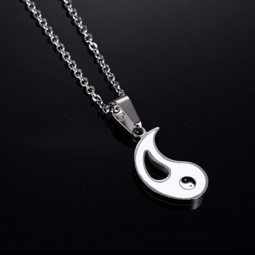 Edelstahl Partnerkette Yin Yang