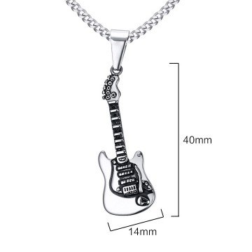 Halskette aus Edelstahl mit Gitarre