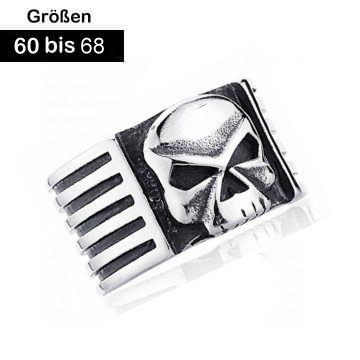 Edelstahlring Totenkopf
