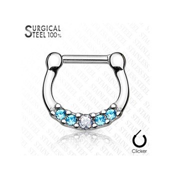 Septumpiercing mit kristall Steinchen