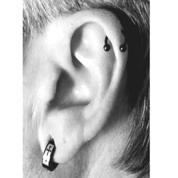 Offener Piercingring schwarz 1,2 x 8mm